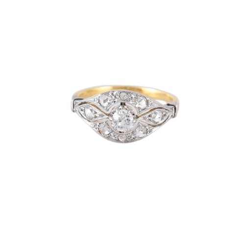 Bague 54 Bague Art Déco Diamants 58 Facettes