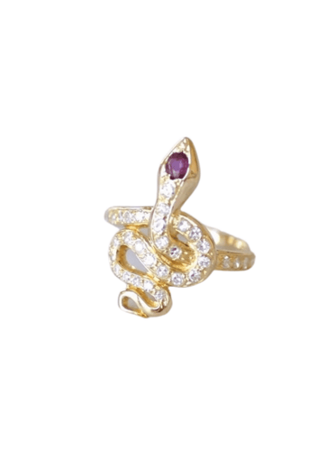 Bague Bague Serpent Diamants et Rubis 58 Facettes