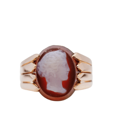 Bague Bague chevalière années 50 en or rose et camée 58 Facettes 30277