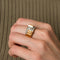 Bague 58.5 Bague Tank Platine Or jaune Diamants 58 Facettes HS20861