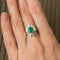 Bague Bague Marguerite Emeraude Diamants brillants & baguettes 58 Facettes 1