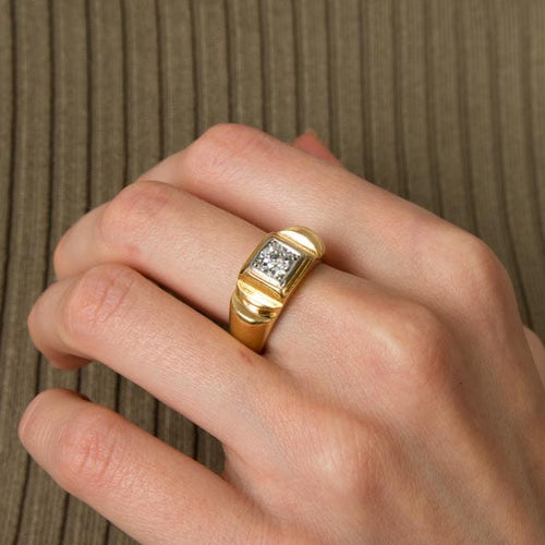 Bague Bague Tank Diamant taille ancienne 58 Facettes 1