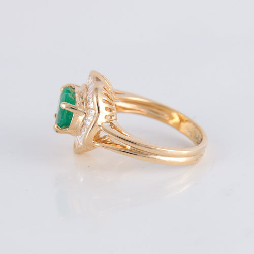 Bague 51.5 Bague Ballerine Coeur Emeraude Diamants 58 Facettes 1