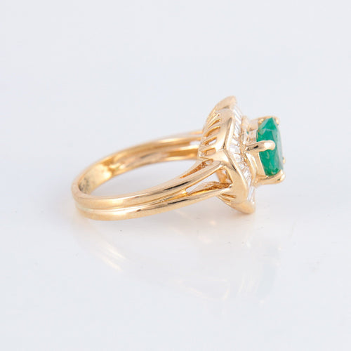 Bague 51.5 Bague Ballerine Coeur Emeraude Diamants 58 Facettes 1