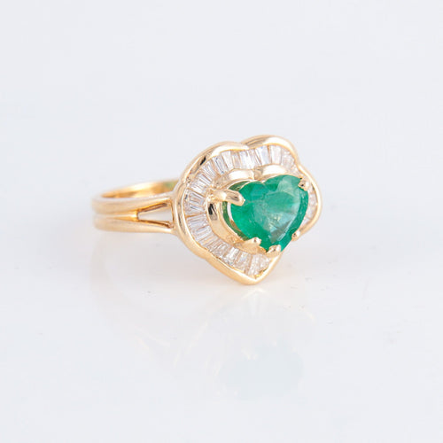 Bague 51.5 Bague Ballerine Coeur Emeraude Diamants 58 Facettes 1