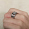 Bague 52 Bague Double or blanc Diamants 58 Facettes 8392