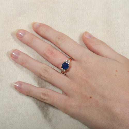Bague 52 Bague Saphir de Ceylan Diamants 58 Facettes 8173