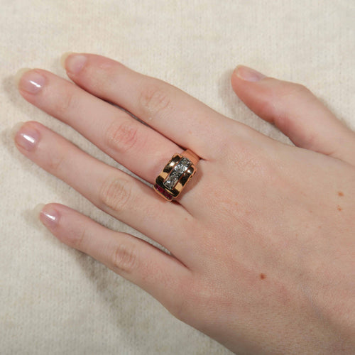 Bague 55 Bague Tank asymétrique 58 Facettes 8391