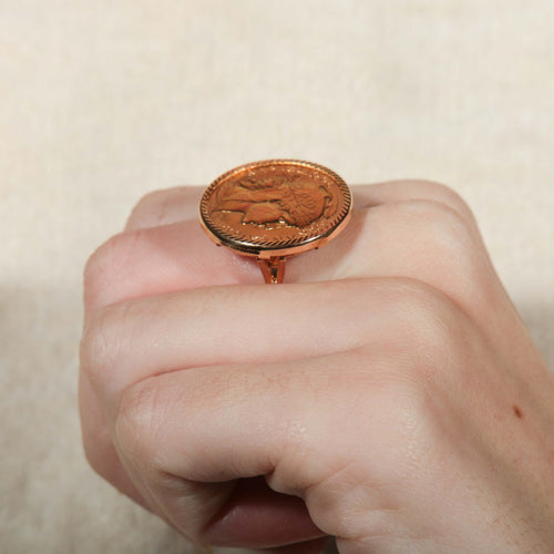 Bague 54 BAGUE PIÈCE 20 FRANCS NAPOLÉON 58 Facettes 8390
