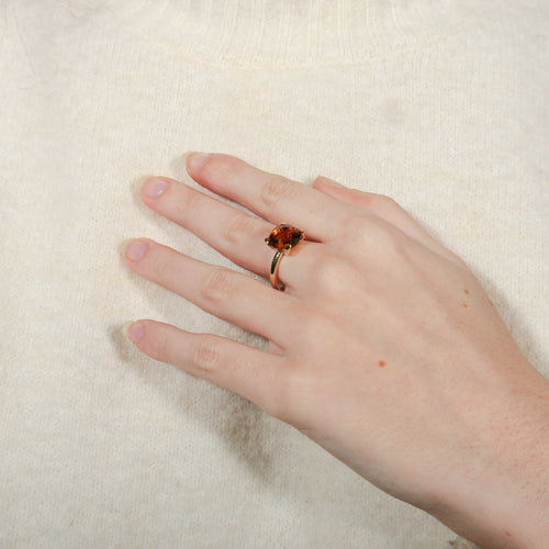 Bague 52 Bague Solitaire citrine 58 Facettes 8384