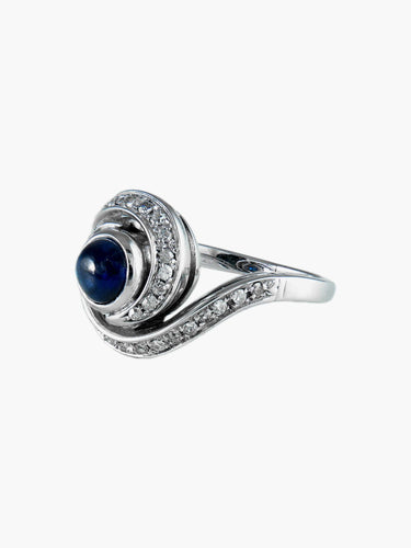 Bague 52 Bague Tourbillon Or Blanc, Saphir et Diamants 58 Facettes