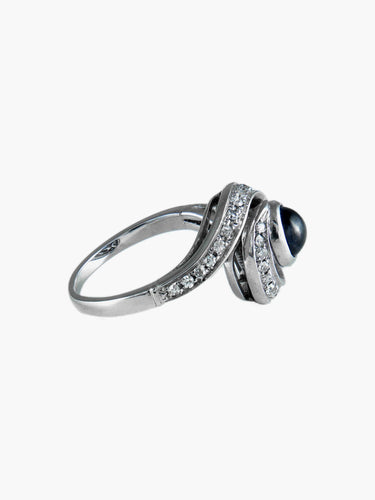 Bague 52 Bague Tourbillon Or Blanc, Saphir et Diamants 58 Facettes