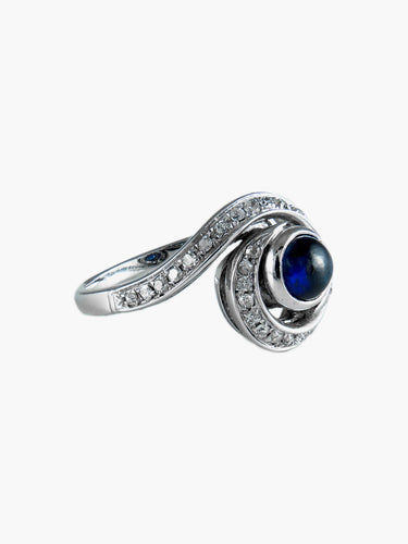 Bague 52 Bague Tourbillon Or Blanc, Saphir et Diamants 58 Facettes