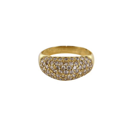 Bague Bague boule pavage en or jaune 58 Facettes