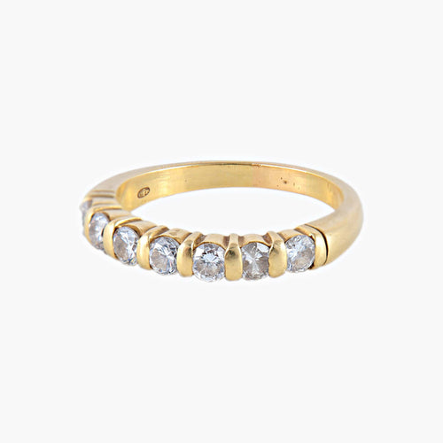 Bague 60 Demi-alliance Diamants 58 Facettes