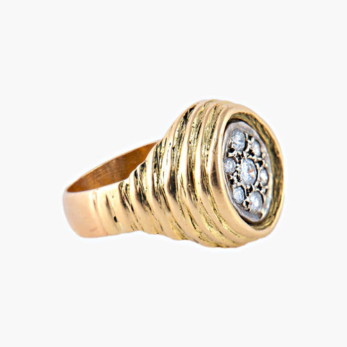 Bague 47 Bague Chevalière Diamants 58 Facettes