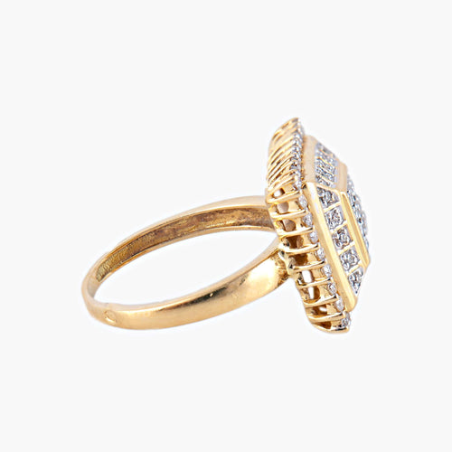 Bague 50 Bague Carrée Pavage Diamants 58 Facettes