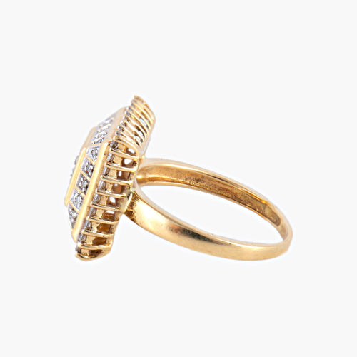 Bague 50 Bague Carrée Pavage Diamants 58 Facettes