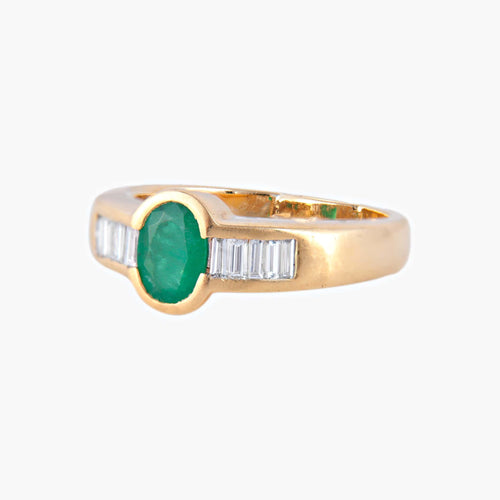 Bague 54 Bague Emeraude et Diamants 58 Facettes