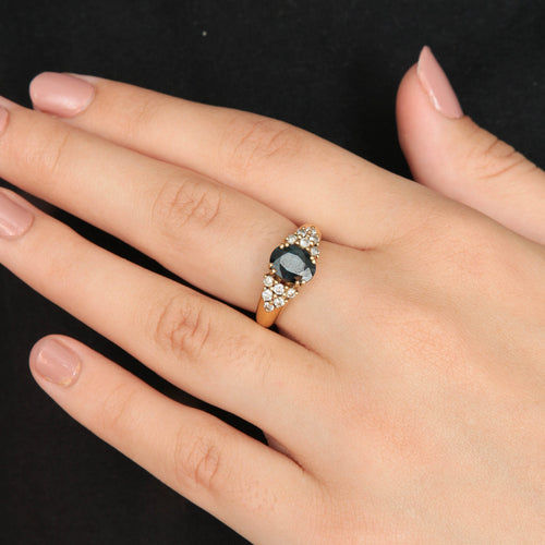 Bague 55 Bague Saphir et Diamants 58 Facettes