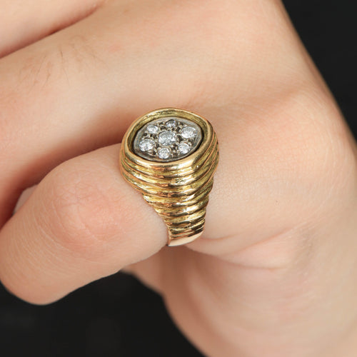 Bague 47 Bague Chevalière Diamants 58 Facettes