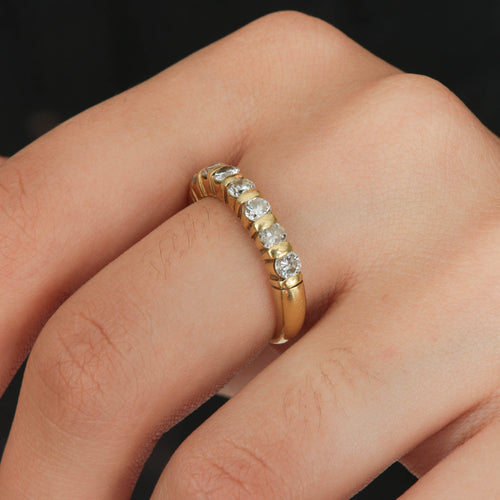 Bague 60 Demi-alliance Diamants 58 Facettes