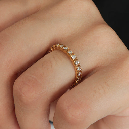 Bague 52 Alliance américaine or jaune diamants 58 Facettes