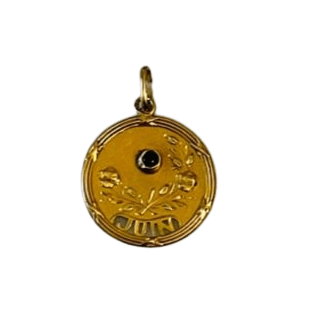 Pendentif Médaille Art Nouveau, en Or jaune 58 Facettes