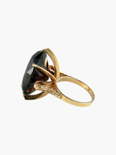 Bague 53 Bague Quartz fumé ovale 58 Facettes
