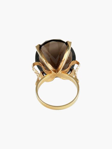 Bague 53 Bague Quartz fumé ovale 58 Facettes