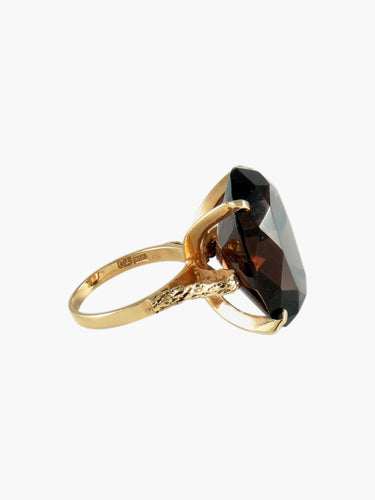 Bague 53 Bague Quartz fumé ovale 58 Facettes