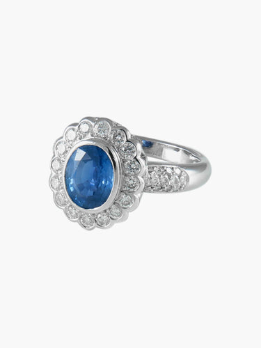 Bague Bague Marguerite Saphir de Ceylan 58 Facettes