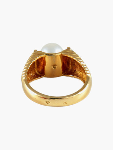 Bague 54 Bague Perle et Diamants 58 Facettes