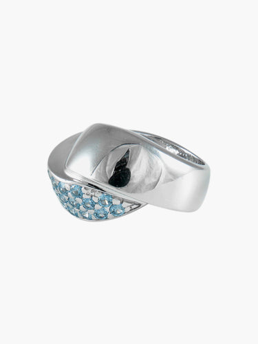 Bague 56 Bague Pavage Topazes bleues 58 Facettes