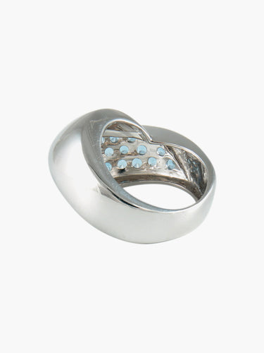 Bague 56 Bague Pavage Topazes bleues 58 Facettes