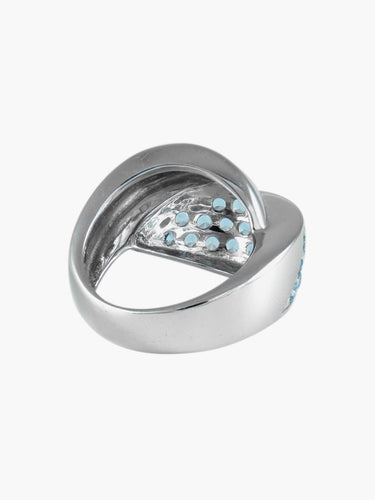 Bague 56 Bague Pavage Topazes bleues 58 Facettes