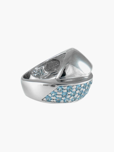 Bague 56 Bague Pavage Topazes bleues 58 Facettes