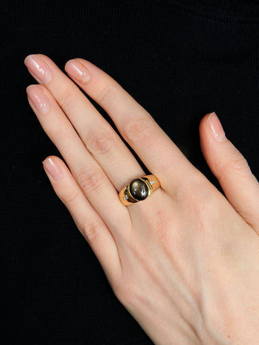 Bague Bague Chevalière Saphir étoilé 58 Facettes