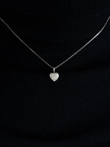 Collier Pendentif sur chaîne Coeur diamants 58 Facettes