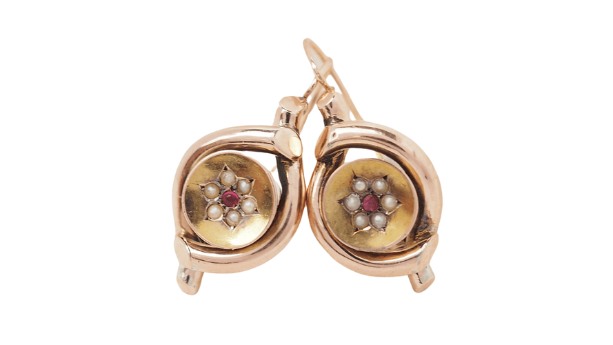 Boucles d'oreilles 20mm Boucles d'oreilles Or rose Perles fines 58 Facettes 32444