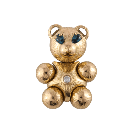 Pendentif Pendentif Ourson articulé Diamants et Saphirs 58 Facettes
