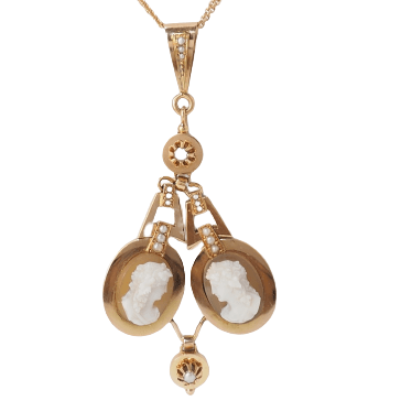 Collier Collier ancien camée et perles fines 58 Facettes 32003