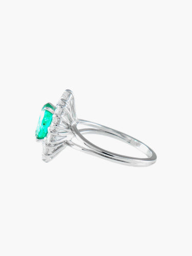 Bague Bague Marguerite Emeraude et diamants 58 Facettes