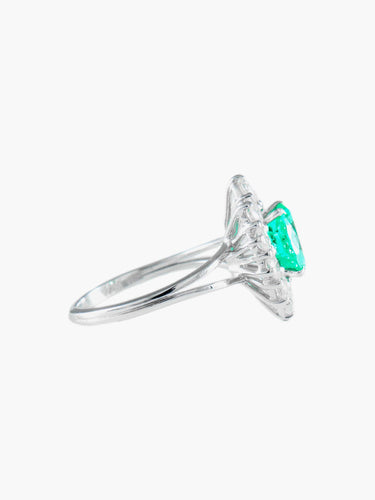 Bague Bague Marguerite Emeraude et diamants 58 Facettes