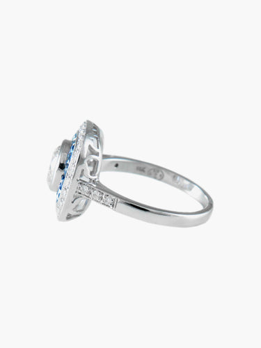 Bague Bague Art Déco Saphirs Diamants 58 Facettes