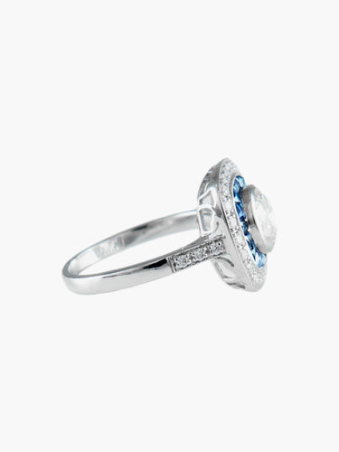 Bague Bague Art Déco Saphirs Diamants 58 Facettes