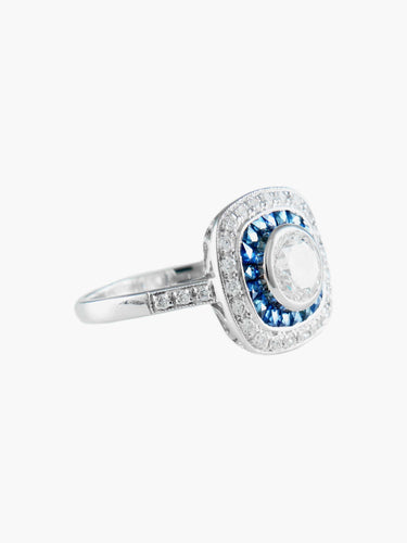 Bague Bague Art Déco Saphirs Diamants 58 Facettes