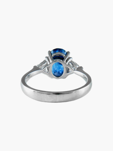 Bague Bague Saphir et 2 Diamants 58 Facettes