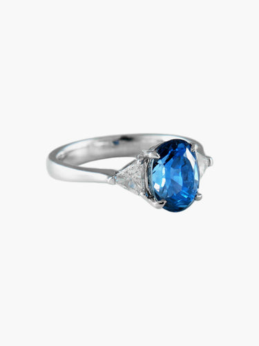 Bague Bague Saphir et 2 Diamants 58 Facettes