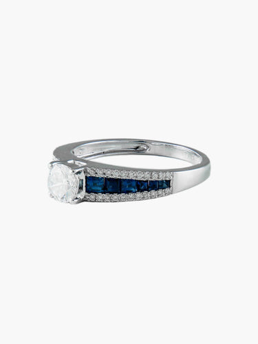 Bague Bague Jarretière Diamants et Saphirs 58 Facettes